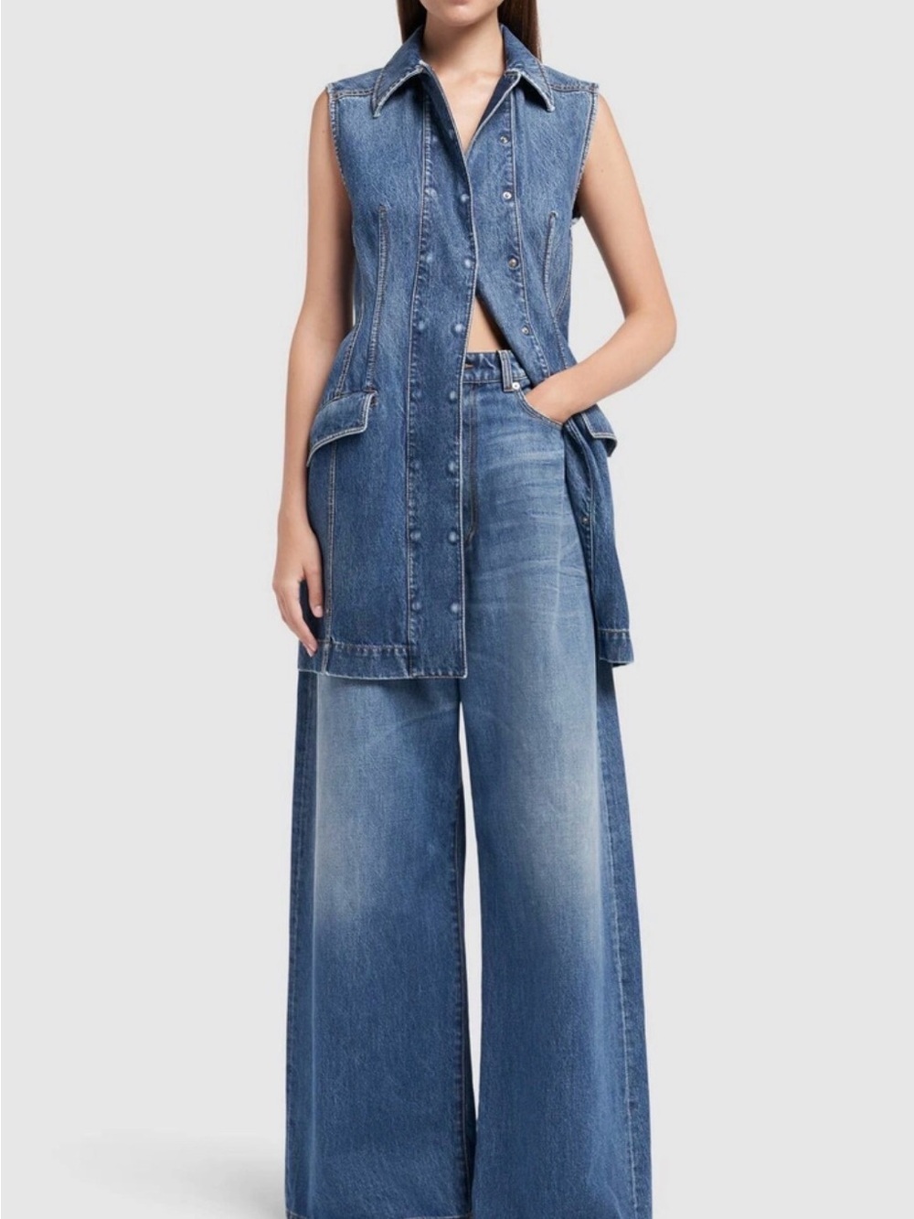 Sportmax Wide-Leg Denim Jeans in Blue Wash